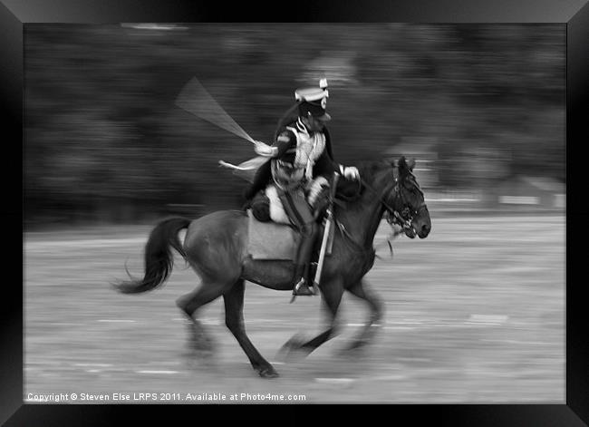 Blurred Galloping Horseman Framed Print by Steven Else ARPS