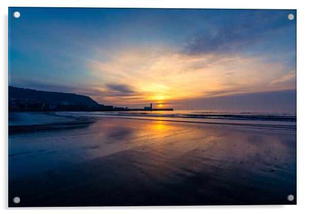 Scarborough South Beach Sunrise Acrylic by Tim Hill