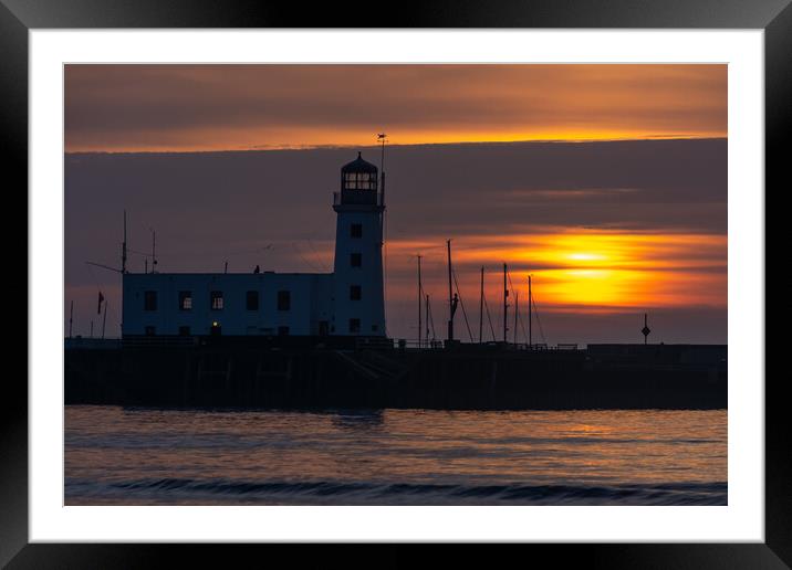 Scarborough Lighthouse Sunrise Framed Mounted Print by Tim Hill
