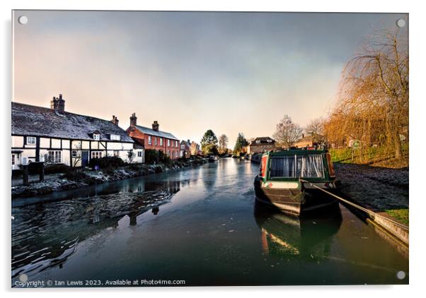 Winter at Hungerford Wharf Acrylic by Ian Lewis