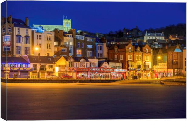 Scarborough Seafront at Night Canvas Print by Tim Hill