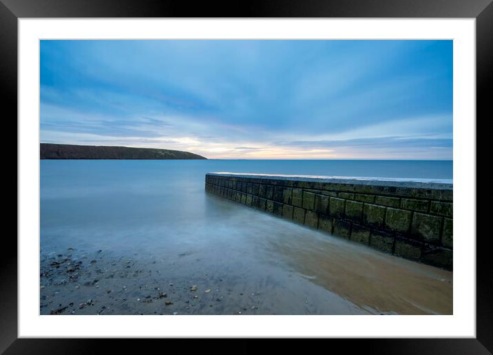 Filey Boat Ramp meets Filey Brigg Framed Mounted Print by Tim Hill