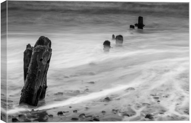 Sandsend Seascape Black and White Canvas Print by Tim Hill