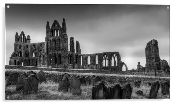 Whitby Abbey from St Marys Graveyard Acrylic by Tim Hill