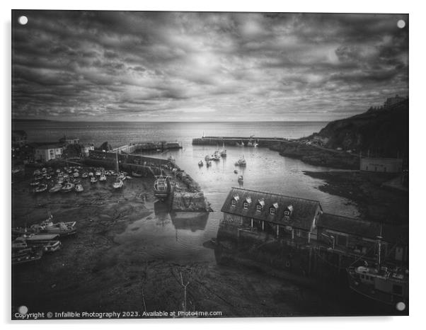 Mevagissey Harbour  Acrylic by Infallible Photography
