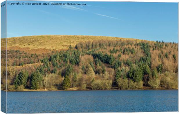 Looking across Pontsticill Reservoir in the Brecon Beacons Canvas Print by Nick Jenkins