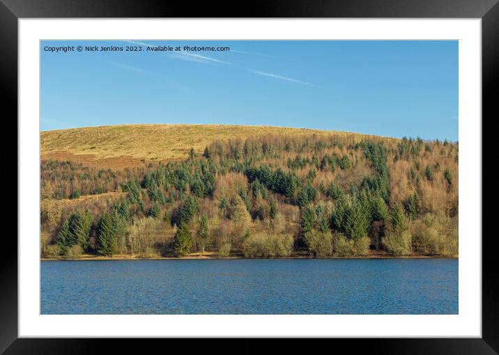 Looking across Pontsticill Reservoir in the Brecon Beacons Framed Mounted Print by Nick Jenkins
