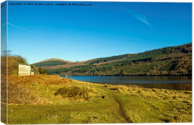 Beacons Landscape and Talybont Reservoir Brecon Beacons Canvas Print by Nick Jenkins
