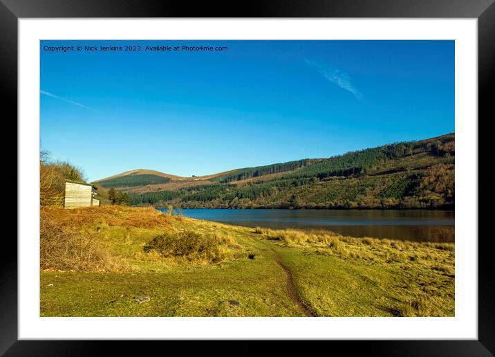 Beacons Landscape and Talybont Reservoir Brecon Beacons Framed Mounted Print by Nick Jenkins