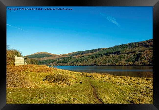Beacons Landscape and Talybont Reservoir Brecon Beacons Framed Print by Nick Jenkins