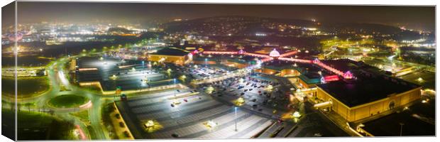 Meadowhall at Night Canvas Print by Apollo Aerial Photography