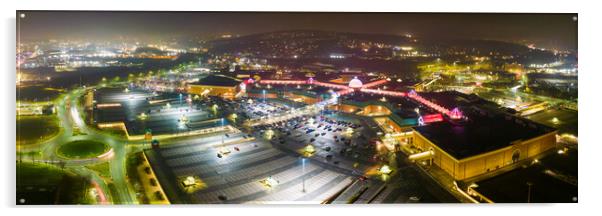 Meadowhall at Night Acrylic by Apollo Aerial Photography