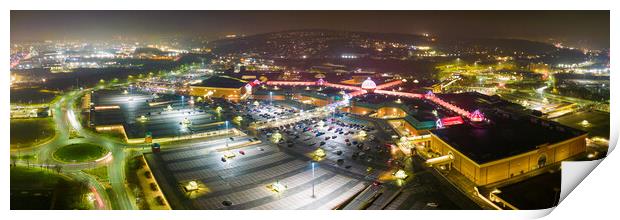 Meadowhall at Night Print by Apollo Aerial Photography