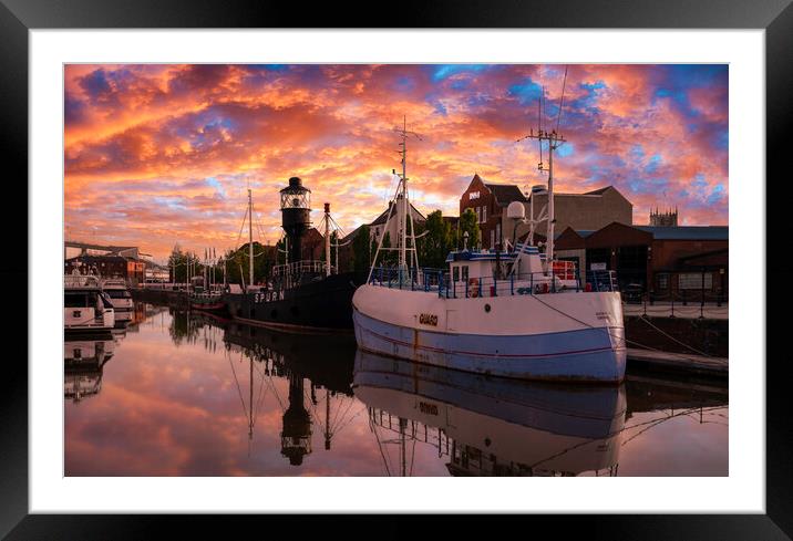 Sunset at Hull Marina  Framed Mounted Print by Tim Hill