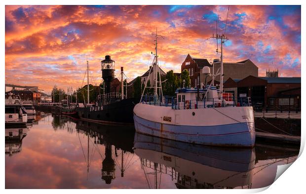 Sunset at Hull Marina  Print by Tim Hill