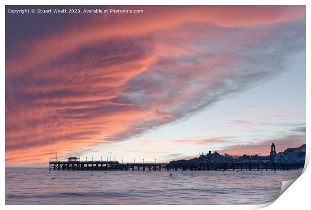 Swanage Pier Sunset Print by Stuart Wyatt