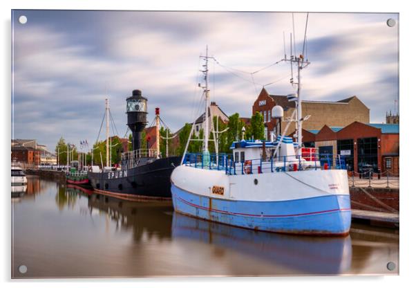 Spurn Lightship Hull Marina Acrylic by Tim Hill