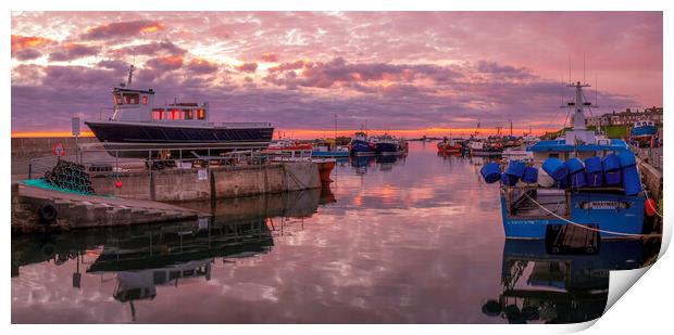Serene Sunrise Over Seahouses Harbor Print by Tim Hill