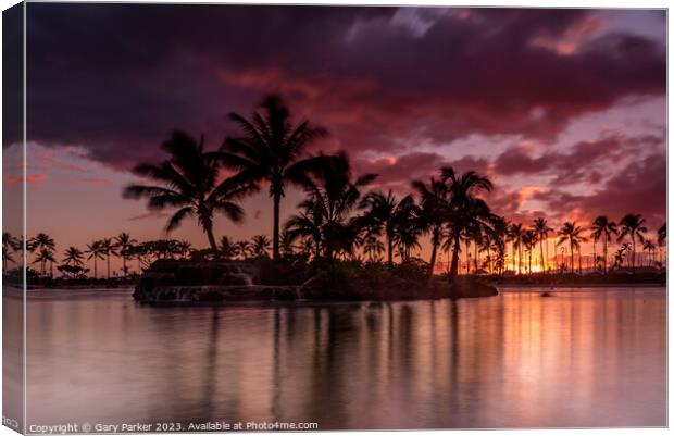 Hawaiian Sunset Canvas Print by Gary Parker