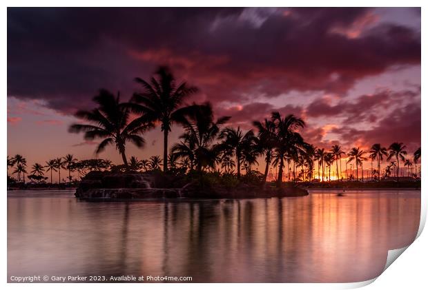 Hawaiian Sunset Print by Gary Parker