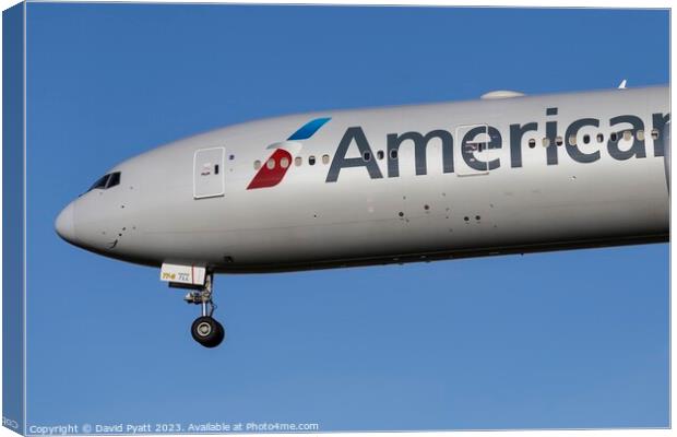 American Airlines Boeing 777 Canvas Print by David Pyatt