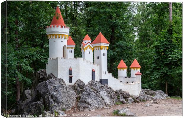 Miniature of the castle on rock Canvas Print by Lubos Chlubny