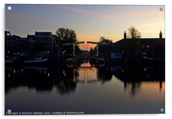 Amsterdam canal at sunrise Acrylic by Random Railways