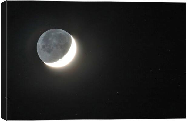 Crescent Moon with Earthshine Canvas Print by Susan Snow