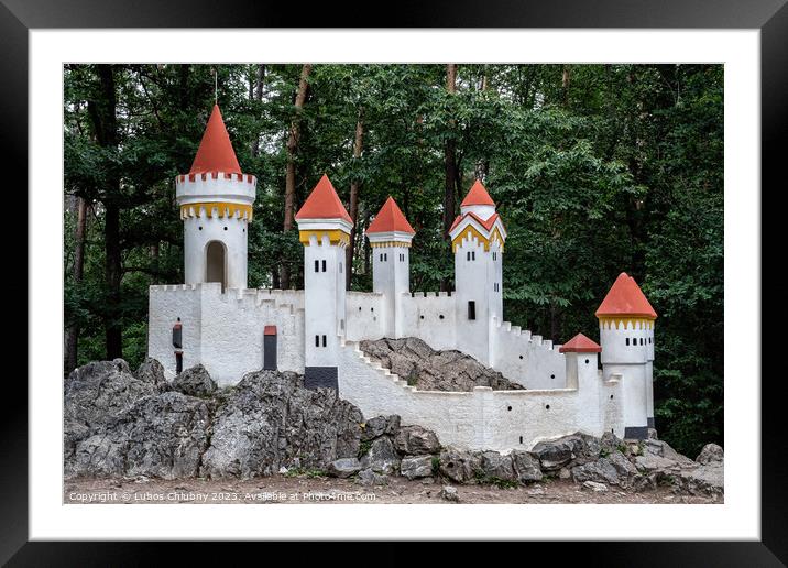 Miniature of the castle on rock Framed Mounted Print by Lubos Chlubny