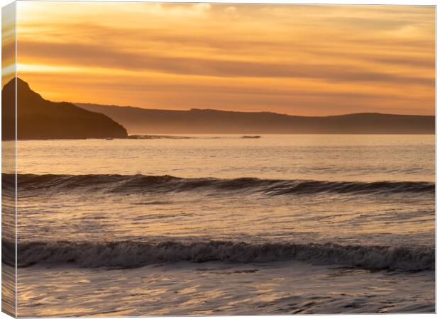 North Devon coastal sunset Canvas Print by Tony Twyman