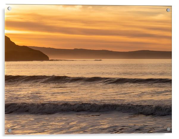 North Devon coastal sunset Acrylic by Tony Twyman