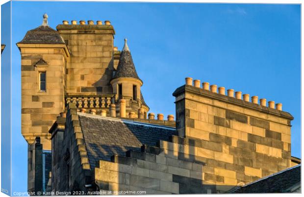 Edinburgh Old Town Rooves and Chimneys Canvas Print by Kasia Design