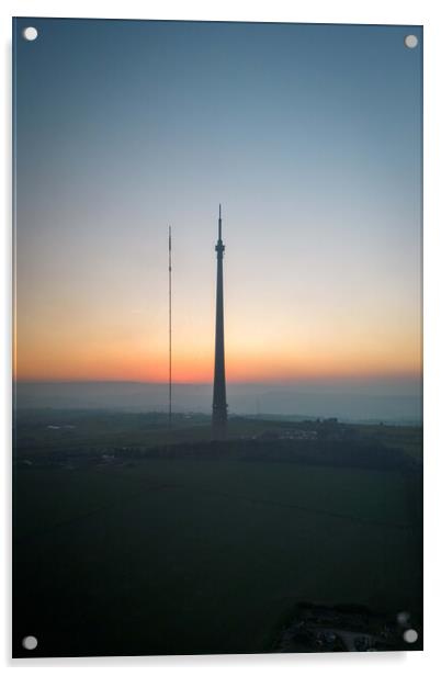 Emley Moor TV Mast Acrylic by Apollo Aerial Photography