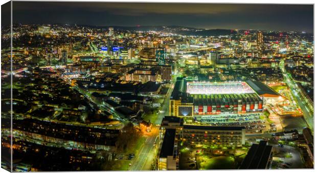 Bramall Lane at Night Canvas Print by Apollo Aerial Photography