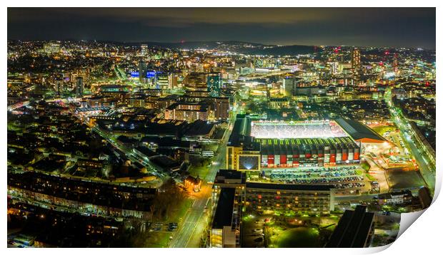 Bramall Lane at Night Print by Apollo Aerial Photography