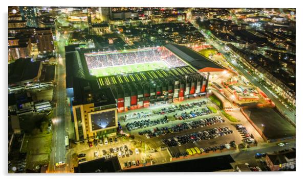 Bramall Lane at Night Acrylic by Apollo Aerial Photography