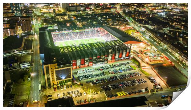 Bramall Lane at Night Print by Apollo Aerial Photography