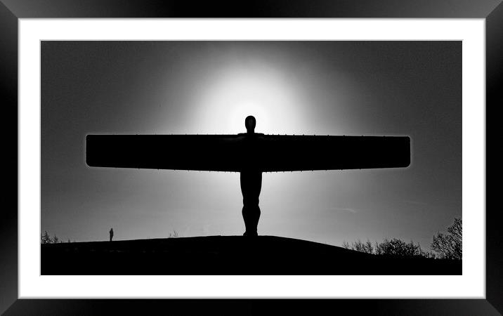 Angel of the North - Gateshead in Mono Framed Mounted Print by Will Ireland Photography
