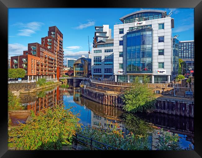 River Aire at Granary Wharf, Leeds Framed Print by Darren Galpin