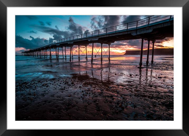 Saltburn pier sunrise Framed Mounted Print by Tim Hill