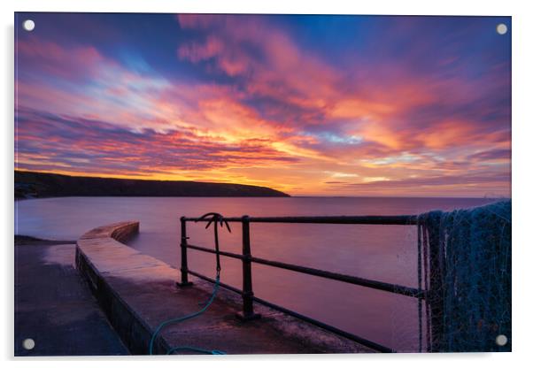 Majestic Sunrise over Filey Brigg Acrylic by Tim Hill