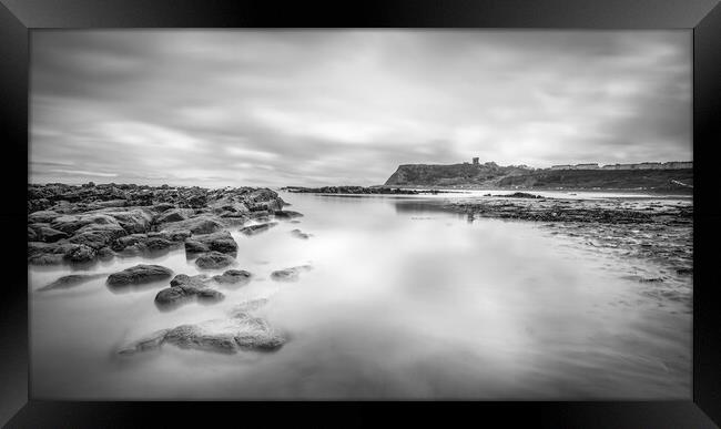 Moody Scarborough Seascape Framed Print by Tim Hill