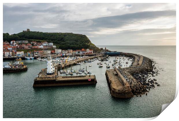 Scarborough Harbour from Above Print by Tim Hill