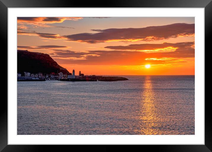 Golden Sunrise over Scarborough Harbour Framed Mounted Print by Tim Hill