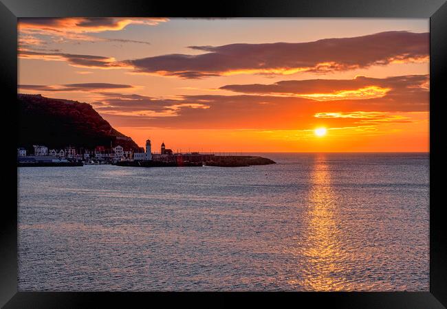 Golden Sunrise over Scarborough Harbour Framed Print by Tim Hill