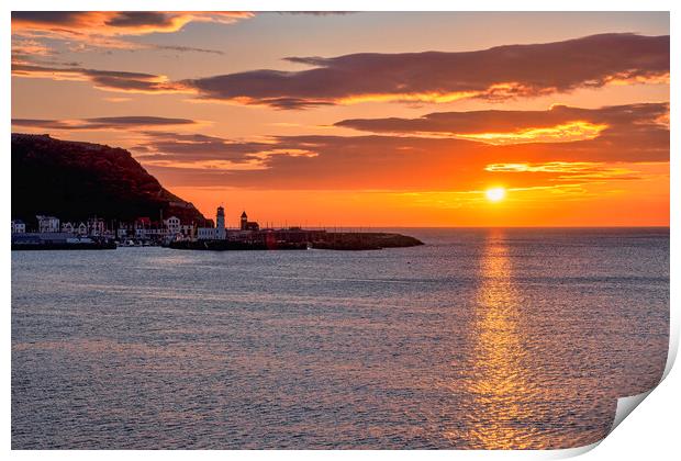 Golden Sunrise over Scarborough Harbour Print by Tim Hill