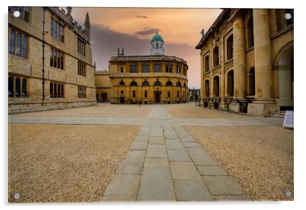 Enchanting Oxford Library Scene Acrylic by Steve Smith