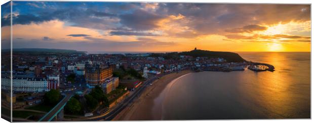 Scarborough Sunrise Panoramic Canvas Print by Tim Hill