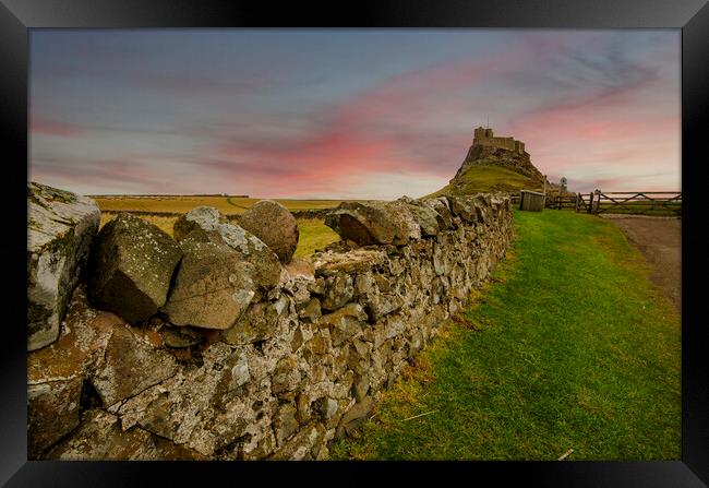 Majestic Lindisfarne Castle Framed Print by Steve Smith