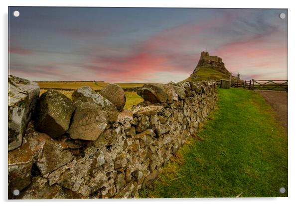 Majestic Lindisfarne Castle Acrylic by Steve Smith